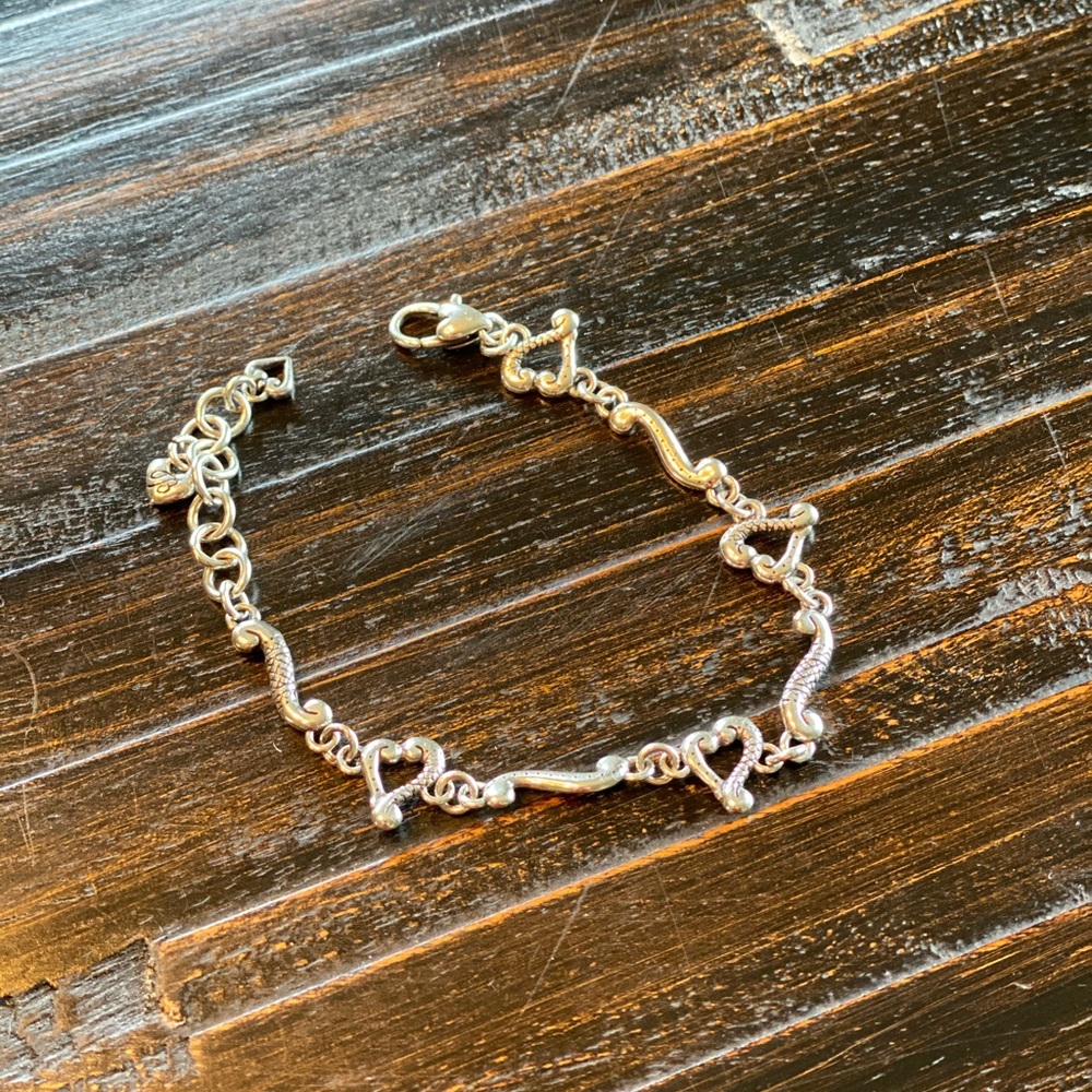 Brighton Silver Heart and Snake Bracelet